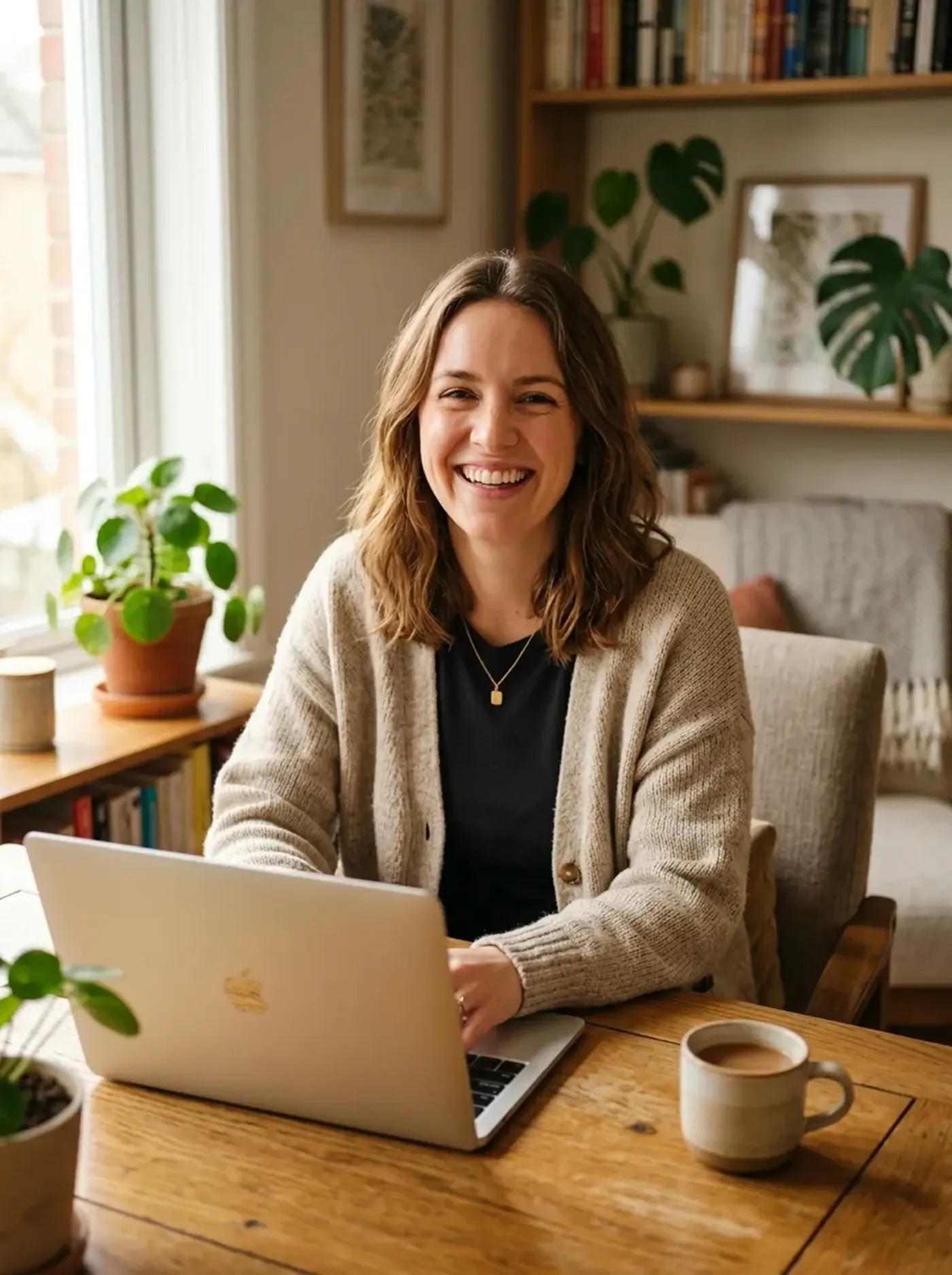 Woman preparing her store on a laptop