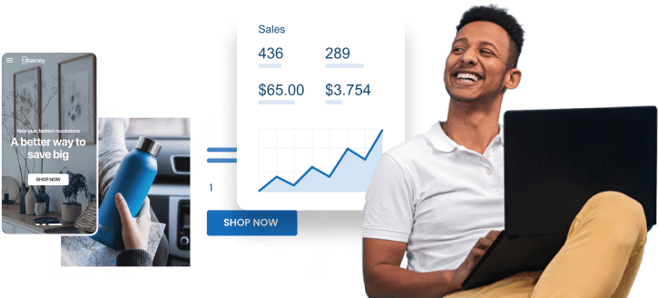 Ecommerce store on desktop and mobile