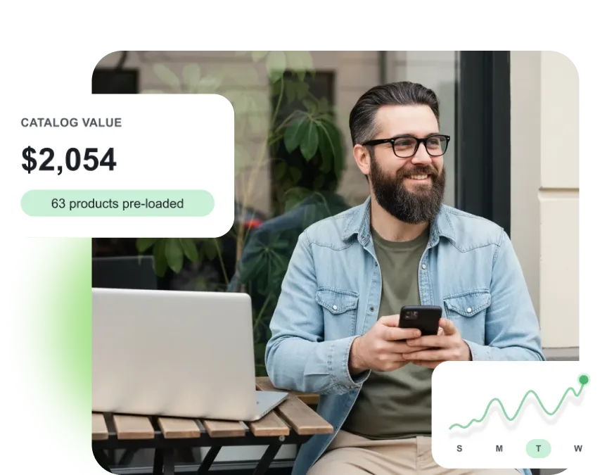 Online sales and ecommerce illustration